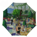 Двухслойные индивидуальные зонтики с логотипом с цифровой печатью, автоматический двухслойный зонт для гольфа с роскошным внутренним дизайном